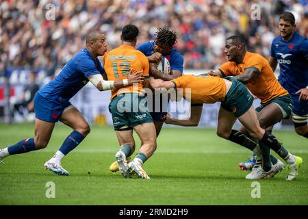 Saint Denis, France. 27 août 2023. Jonathan Danty lors du Test Match international pré-coupe du monde de rugby à XV entre la France et l'Australie au Stade de France à Saint-Denis, dans la banlieue de Paris, France le 27 août 2023. Photo Eliot Blondet/ABACAPRESS.COM crédit : Abaca Press/Alamy Live News Banque D'Images