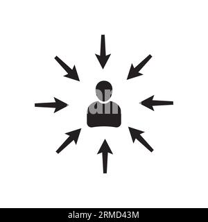 délégation, icône de gestion sur fond blanc Illustration de Vecteur
