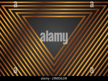 Fond géométrique de triangles abstraits d'or de luxe. Conception Vector tech Illustration de Vecteur