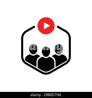 simple icône de visioconférence ou de webinaire. flat tendance moderne e-learning ou tuteur élément de conception logotype d'application mobile isolé sur blanc. concept de famille Illustration de Vecteur