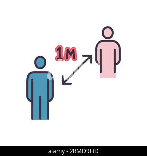 Distanciation sociale. Icône garder le vecteur de distance Illustration de Vecteur
