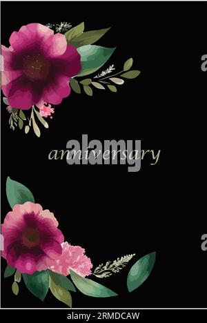 Floral frame invitation card Illustration de Vecteur