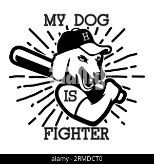 My Dog is Fighter typographie t-shirt design, t-shirt imprimé, t-shirt design, lettrage t t-shirt design, Silhouette t t-shirt design, art, noir, calligraphie, Illustration de Vecteur