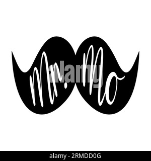 Moustache MR Mo typographie t-shirt design, t-shirt print, t-shirt design, lettrage t t-shirt design, Silhouette t design, art, noir, calligraphie, let Illustration de Vecteur