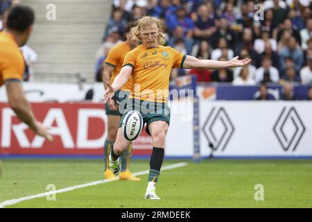 Carter Gordon d'Australie lors de la Summer Nations Series 2023, match de rugby à XV entre la France et l'Australie le 27 août 2023 au Stade de France à Saint-Denis près de Paris Banque D'Images