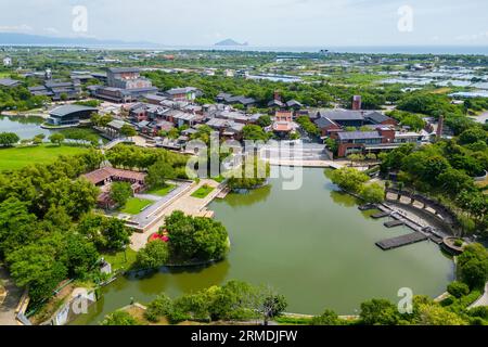 Vue aérienne du Centre national des arts traditionnels situé dans le comté de Yilan, Taiwan Banque D'Images