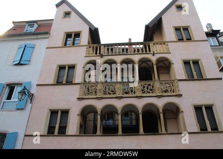 hôtel particulier gothique (maison des chevaliers de saint-jean) à colmar en alsace (france) Banque D'Images