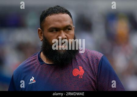 Stade de France, 27 août 2023. Julien Mattia/le Pictorium - équipe de France Versus, Australie. 27 août 2023. France/Seine-Saint-Denis/Saint-Denis - Uini Atonio lors du match préparatoire entre l'équipe de France et l'Australie au Stade de France, le 27 août 2023. Crédit : LE PICTORIUM/Alamy Live News Banque D'Images