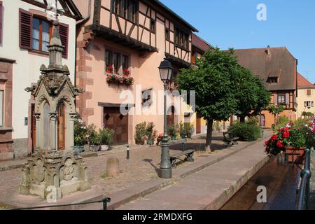 maisons à colombages à ribeauvillé en alsace (france) Banque D'Images