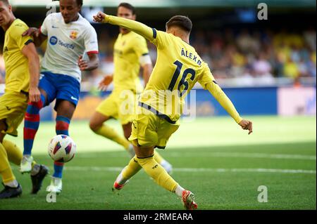 Villareal, Espagne. 27 août 2023. Alex Baena de Villarreal CF en action lors de la saison régulière 3 de la Liga EA Sport le 27 août 2023 au Ceramica Stadium (Villareal, la Liga EA Sport saison régulière 3 du 27 août 2023). 27/8/23 crédit : SIPA USA/Alamy Live News Banque D'Images