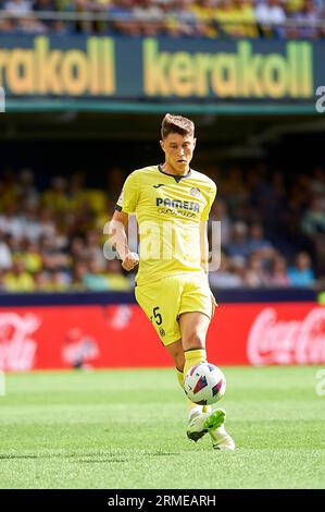 Villareal, Espagne. 27 août 2023. Jorge Cuenca de Villarreal CF en action lors de la saison régulière 3 de la Liga EA Sport le 27 août 2023 au Ceramica Stadium (Villareal, la Liga EA Sport saison régulière 3 du 27 août 2023). 1/1/14 crédit : SIPA USA/Alamy Live News Banque D'Images