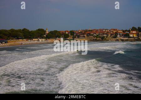 Sozopol Bulgarie 13 août 2023. Images de Sozopol, une ville située à 35 km au sud de Bourgas, sur une péninsule de la mer Noire. Banque D'Images