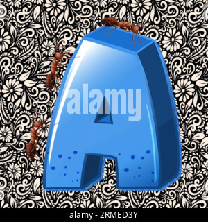 Lettre minuscule alphabet A , Alphabet lettre Design, Alphabet lettre illustration, dernier Art, illustration de lettrage, vecteur alphabet, vecteur de police Illustration de Vecteur