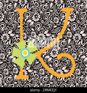 Lettre alphabétique K, Alphabet Letter Design, Alphabet Letter Illustration, Latter Art, lettrage illustration, vecteur alphabet, vecteur de police Illustration de Vecteur