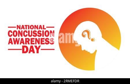 Journée nationale de sensibilisation aux commotions cérébrales. Vector Illustration adapté pour carte de voeux, affiche et bannière Illustration de Vecteur