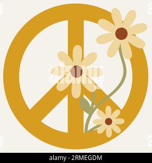 Signe de paix et marguerites Illustration de Vecteur