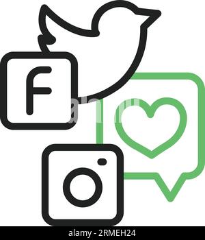 Icône des réseaux sociaux. Illustration de Vecteur