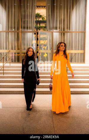 New York, Vereinigte Staaten. 15 novembre 2022. Reine Rania et son Altesse Royale Princesse Iman aux fondations Kering ?Caring pour les femmes? Événement, le 15 septembre 2022, photos à l'occasion de la célébration de son anniversaire par la reine Rania Al Abdullah le jeudi 31 août 2023 crédit : Royal Hashemite court/Albert Nieboer/Netherlands OUT/point de vue OUT/dpa/Alamy Live News Banque D'Images