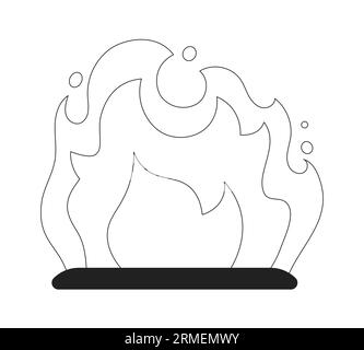 Objet vectoriel plat monochrome Wildfire Illustration de Vecteur