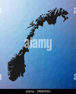 Carte géométrique de la Norvège. Forme de pochoir de Norvège dans le style bas poly. Illustration vectorielle de pays créatif. Illustration de Vecteur