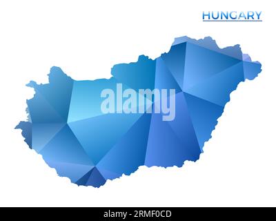 Carte vectorielle polygonale de la Hongrie. Pays géométrique dynamique dans un style poly bas. Illustration élégante pour vos infographies. Illustration de Vecteur