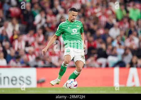 Bilbao, Espagne, le 27 août 2023, Jose Andres Guardado du Real Betis lors du match de football de championnat espagnol de Liga entre l'Athletic Club et le Real Betis Balombie le 27 août 2023 au stade San Mames de Bilbao, Espagne Banque D'Images