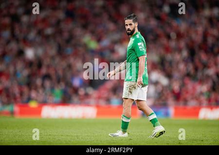 Bilbao, Espagne, 27 août 2023, Francisco Roman Alarcon 'ISCO' du Real Betis lors du match de football de championnat espagnol de Liga entre l'Athletic Club et le Real Betis Balompie le 27 août 2023 au stade San Mames de Bilbao, Espagne Banque D'Images