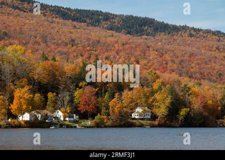 Lac Elmore à l'automne, Elmore, Vermont, États-Unis Banque D'Images