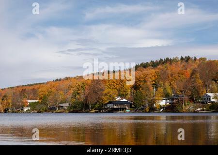 Lac Elmore à l'automne, Elmore, Vermont, États-Unis Banque D'Images