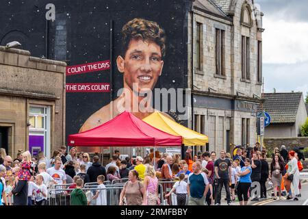 Une grande fresque de Connor Law, championne écossaise de boxe décédée à 26 ans en 2019 par les artistes Celie Byrne et Donna Forrester Banque D'Images