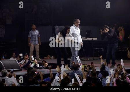 Non exclusif : 27 août 2023, Mexico, Mexique : le candidat à la candidature à la présidence du Mexique pour le mouvement de régénération nationale Banque D'Images