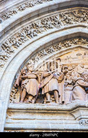 Porte Puerta de Palos (porte Puerta de la Adoración de los Magos). Façade orientale de la cathédrale de Séville. Séville, Andalousie, Espagne. Banque D'Images