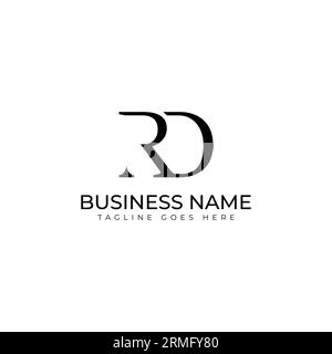 Lettre initiale RD logo ou vecteur de conception de logo de monogramme RD. Initial RD DR Monogram logo Design Vector Template vecteur gratuit Illustration de Vecteur