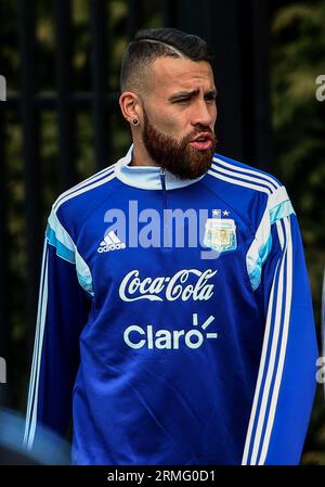 Équipe nationale Argentine de football s'entraînant à l'Université Georgetown, à Washington DC, le 24 février 2015 avant un match contre les États-Unis Banque D'Images