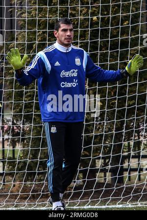 Équipe nationale Argentine de football s'entraînant à l'Université Georgetown, à Washington DC, le 24 février 2015 avant un match contre les États-Unis Banque D'Images