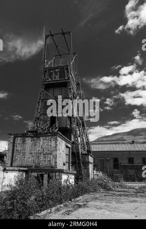 Headframe les restes de Tower Colliery mine Hirwaun dans les montagnes Rhigos pays de Galles Royaume-Uni. Août 2023 Banque D'Images