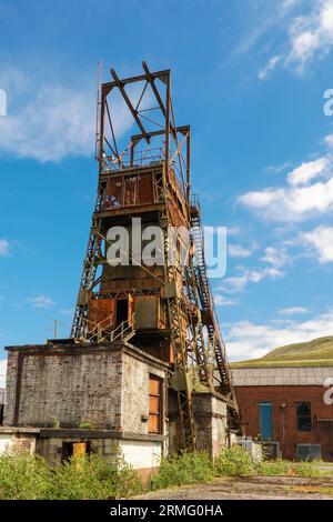 Headframe les restes de Tower Colliery mine Hirwaun dans les montagnes Rhigos pays de Galles Royaume-Uni. Août 2023 Banque D'Images