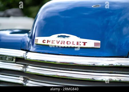 Vue rapprochée de la calandre avant du camion ThriftMaster de Chevrolet Banque D'Images