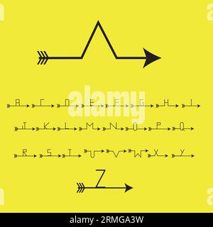 Alphabets anglais à tête de flèche Illustration de Vecteur