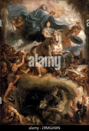 Apothéose de Louis XIV par Charles le Brun (1619-1690), huile sur toile, 17e siècle Banque D'Images