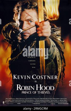 Affiche Robin Hood Prince of Thieves Kevin Costner Banque D'Images