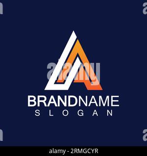 Lettre créative logo monogramme en forme de triangle LA Illustration de Vecteur