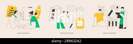 Illustrations vectorielles abstraites de l'examen pédiatrique. Illustration de Vecteur