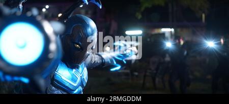 Blue Beetle 2023 Xolo Mariduena Banque D'Images