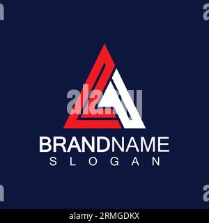 Lettre créative logo monogramme en forme de triangle LA Illustration de Vecteur