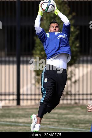 Équipe nationale Argentine de football s'entraînant à l'Université Georgetown, à Washington DC, le 24 février 2015 avant un match contre les États-Unis Banque D'Images