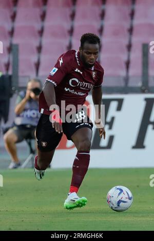 Salerne, Naples, Italie. 28 août 2023. Lassana Coulibaly de Salernitana pendant le Serie A Soccer Match Salernitana - Udinese, Stadio Arechi Salerno Italie (crédit image : © Ciro de Luca/ZUMA Press Wire) USAGE ÉDITORIAL SEULEMENT! Non destiné à UN USAGE commercial ! Banque D'Images