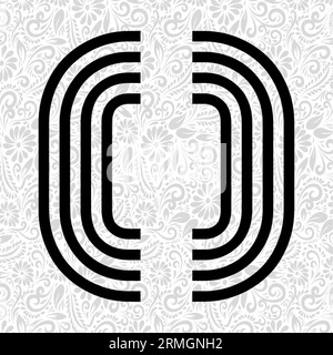 Numéro 0 Latter Art, Alphabet Letter Design, Alphabet Letter Illustration, Latter Art, lettrage illustration, vecteur alphabet, vecteur de police Illustration de Vecteur