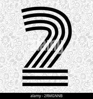 Numéro 2 Latter Art, Alphabet Letter Design, Alphabet Letter Illustration, Latter Art, lettrage illustration, vecteur alphabet, vecteur de police Illustration de Vecteur