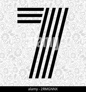 Numéro 7 Latter Art, Alphabet Letter Design, Alphabet Letter Illustration, Latter Art, lettrage illustration, vecteur alphabet, vecteur de police Illustration de Vecteur